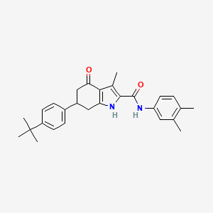 6-(4-tert-butylphenyl)-N-(3,4-dimethylphenyl)-3-methyl-4-oxo-4,5,6,7-tetrahydro-1H-indole-2-carboxamide