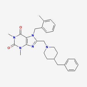 8-[(4-benzylpiperidin-1-yl)methyl]-1,3-dimethyl-7-(2-methylbenzyl)-3,7-dihydro-1H-purine-2,6-dione