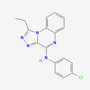 molecular formula C17H14ClN5 B11428660 N-(4-chlorophenyl)-1-ethyl[1,2,4]triazolo[4,3-a]quinoxalin-4-amine 