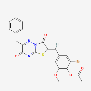 2-bromo-6-methoxy-4-{(Z)-[6-(4-methylbenzyl)-3,7-dioxo-7H-[1,3]thiazolo[3,2-b][1,2,4]triazin-2(3H)-ylidene]methyl}phenyl acetate