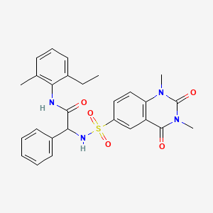 molecular formula C27H28N4O5S B11428720 2-(1,3-Dimethyl-2,4-dioxo-1,2,3,4-tetrahydroquinazoline-6-sulfonamido)-N-(2-ethyl-6-methylphenyl)-2-phenylacetamide CAS No. 1086335-33-2