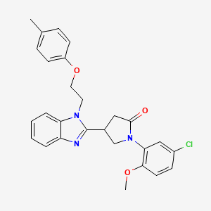 1-(5-chloro-2-methoxyphenyl)-4-{1-[2-(4-methylphenoxy)ethyl]-1H-benzimidazol-2-yl}pyrrolidin-2-one