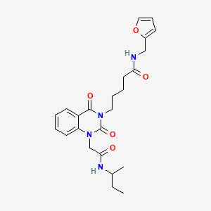 molecular formula C24H30N4O5 B11428764 5-[1-[2-(sec-butylamino)-2-oxoethyl]-2,4-dioxo-1,4-dihydroquinazolin-3(2H)-yl]-N-(2-furylmethyl)pentanamide 