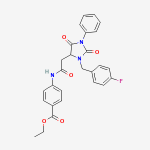 molecular formula C27H24FN3O5 B11428769 Ethyl 4-({[3-(4-fluorobenzyl)-2,5-dioxo-1-phenylimidazolidin-4-yl]acetyl}amino)benzoate 