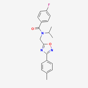 4-fluoro-N-{[3-(4-methylphenyl)-1,2,4-oxadiazol-5-yl]methyl}-N-(propan-2-yl)benzamide