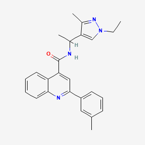 N-[1-(1-ethyl-3-methyl-1H-pyrazol-4-yl)ethyl]-2-(3-methylphenyl)quinoline-4-carboxamide