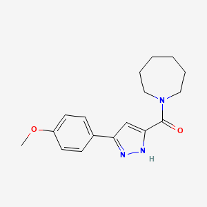 molecular formula C17H21N3O2 B11428815 1-[3-(4-Methoxyphenyl)-1H-pyrazole-5-carbonyl]azepane 