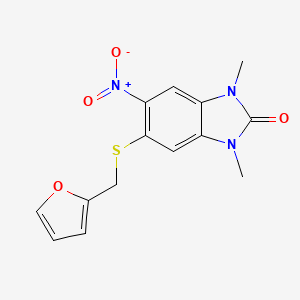 5-[(furan-2-ylmethyl)sulfanyl]-1,3-dimethyl-6-nitro-1,3-dihydro-2H-benzimidazol-2-one