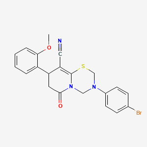 3-(4-bromophenyl)-8-(2-methoxyphenyl)-6-oxo-3,4,7,8-tetrahydro-2H,6H-pyrido[2,1-b][1,3,5]thiadiazine-9-carbonitrile