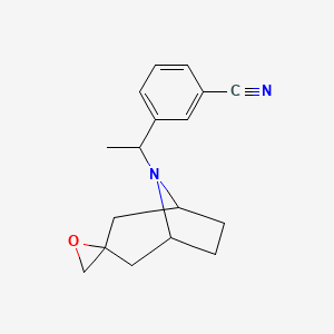 molecular formula C17H20N2O B1142883 3-(1-(8-Azaspiro[bicyclo[3.2.1]octane-3,2'-oxiran]-8-yl)ethyl)benzonitrile CAS No. 1263281-54-4