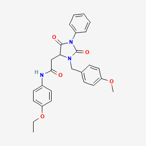 molecular formula C27H27N3O5 B11428832 N-(4-ethoxyphenyl)-2-[3-(4-methoxybenzyl)-2,5-dioxo-1-phenylimidazolidin-4-yl]acetamide 