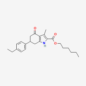 hexyl 6-(4-ethylphenyl)-3-methyl-4-oxo-4,5,6,7-tetrahydro-1H-indole-2-carboxylate