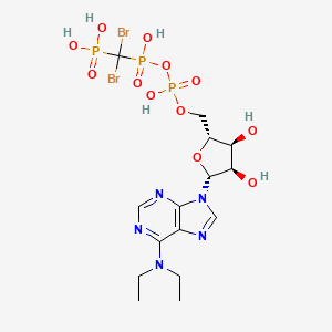 molecular formula C15H26Br2N5O12P3 B1142884 [Dibromo-[[[(2R,3S,4R,5R)-5-[6-(diethylamino)purin-9-yl]-3,4-dihydroxyoxolan-2-yl]methoxy-hydroxyphosphoryl]oxy-hydroxyphosphoryl]methyl]phosphonic acid CAS No. 160928-38-1