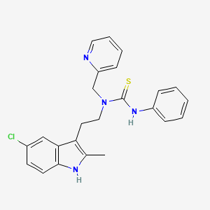 molecular formula C24H23ClN4S B11428876 1-(2-(5-chloro-2-methyl-1H-indol-3-yl)ethyl)-3-phenyl-1-(pyridin-2-ylmethyl)thiourea 