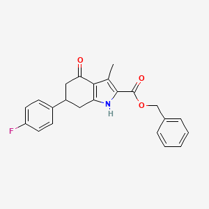 molecular formula C23H20FNO3 B11428884 benzyl 6-(4-fluorophenyl)-3-methyl-4-oxo-4,5,6,7-tetrahydro-1H-indole-2-carboxylate 