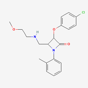 3-(4-Chlorophenoxy)-4-{[(2-methoxyethyl)amino]methyl}-1-(2-methylphenyl)azetidin-2-one