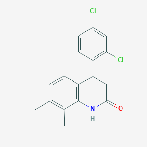 molecular formula C17H15Cl2NO B11428896 4-(2,4-dichlorophenyl)-7,8-dimethyl-3,4-dihydroquinolin-2(1H)-one 