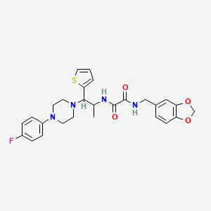 N1-(benzo[d][1,3]dioxol-5-ylmethyl)-N2-(1-(4-(4-fluorophenyl)piperazin-1-yl)-1-(thiophen-2-yl)propan-2-yl)oxalamide