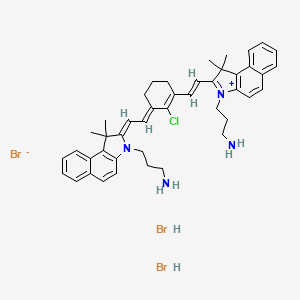 molecular formula C44H50ClN4.Br.2BrH B1142890 1H-Benz[e]indolium, 3-(3-aminopropyl)-2-[2-[3-[2-[3-(3-aminopropyl)-1,3-dihydro-1,1-dimethyl-2H-benz[e]indol-2-ylidene]ethylidene]-2-chloro-1-cyclohexen-1-yl]ethenyl]-1,1-dimethyl-, bromide, hydrobromide (1:1:2) CAS No. 162411-30-5