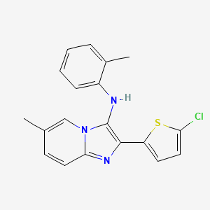 molecular formula C19H16ClN3S B11428906 2-(5-chlorothiophen-2-yl)-6-methyl-N-(2-methylphenyl)imidazo[1,2-a]pyridin-3-amine 