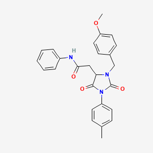 2-[3-(4-methoxybenzyl)-1-(4-methylphenyl)-2,5-dioxoimidazolidin-4-yl]-N-phenylacetamide