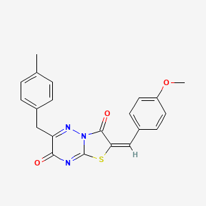 (2E)-2-(4-methoxybenzylidene)-6-(4-methylbenzyl)-7H-[1,3]thiazolo[3,2-b][1,2,4]triazine-3,7(2H)-dione