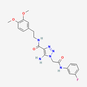 molecular formula C21H23FN6O4 B11428930 5-amino-N-[2-(3,4-dimethoxyphenyl)ethyl]-1-{2-[(3-fluorophenyl)amino]-2-oxoethyl}-1H-1,2,3-triazole-4-carboxamide 