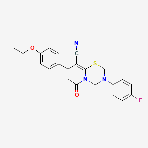 8-(4-ethoxyphenyl)-3-(4-fluorophenyl)-6-oxo-3,4,7,8-tetrahydro-2H,6H-pyrido[2,1-b][1,3,5]thiadiazine-9-carbonitrile