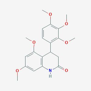 molecular formula C20H23NO6 B11428933 5,7-dimethoxy-4-(2,3,4-trimethoxyphenyl)-3,4-dihydroquinolin-2(1H)-one 