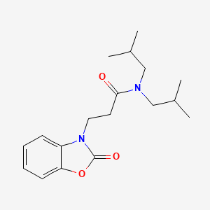 molecular formula C18H26N2O3 B11428940 N,N-bis(2-methylpropyl)-3-(2-oxo(3-hydrobenzoxazol-3-yl))propanamide 