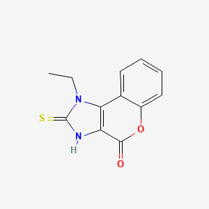 1-ethyl-2-sulfanylchromeno[3,4-d]imidazol-4(1H)-one