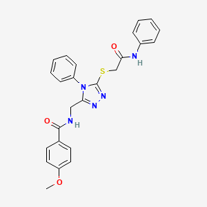 4-Methoxy-N-[(4-phenyl-5-{[(phenylcarbamoyl)methyl]sulfanyl}-4H-1,2,4-triazol-3-YL)methyl]benzamide