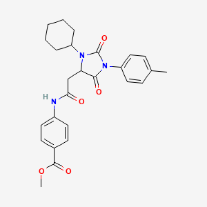 molecular formula C26H29N3O5 B11428980 Methyl 4-({[3-cyclohexyl-1-(4-methylphenyl)-2,5-dioxoimidazolidin-4-yl]acetyl}amino)benzoate 