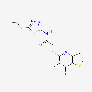 N-[5-(Ethylsulfanyl)-1,3,4-thiadiazol-2-YL]-2-({3-methyl-4-oxo-3H,4H,6H,7H-thieno[3,2-D]pyrimidin-2-YL}sulfanyl)acetamide