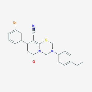 8-(3-bromophenyl)-3-(4-ethylphenyl)-6-oxo-3,4,7,8-tetrahydro-2H,6H-pyrido[2,1-b][1,3,5]thiadiazine-9-carbonitrile