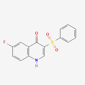 molecular formula C15H10FNO3S B11428997 3-(benzenesulfonyl)-6-fluoro-1H-quinolin-4-one 