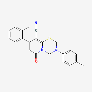 8-(2-methylphenyl)-3-(4-methylphenyl)-6-oxo-3,4,7,8-tetrahydro-2H,6H-pyrido[2,1-b][1,3,5]thiadiazine-9-carbonitrile