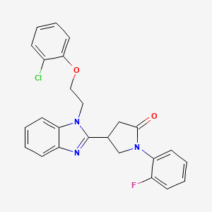 molecular formula C25H21ClFN3O2 B11429044 4-{1-[2-(2-chlorophenoxy)ethyl]-1H-benzimidazol-2-yl}-1-(2-fluorophenyl)pyrrolidin-2-one 