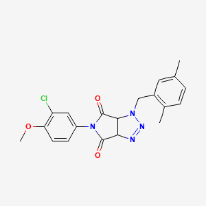 molecular formula C20H19ClN4O3 B11429061 5-(3-chloro-4-methoxyphenyl)-1-(2,5-dimethylbenzyl)-3a,6a-dihydropyrrolo[3,4-d][1,2,3]triazole-4,6(1H,5H)-dione 