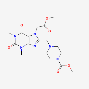 ethyl 4-{[7-(2-methoxy-2-oxoethyl)-1,3-dimethyl-2,6-dioxo-2,3,6,7-tetrahydro-1H-purin-8-yl]methyl}piperazine-1-carboxylate