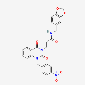 molecular formula C26H22N4O7 B11429083 N-(1,3-benzodioxol-5-ylmethyl)-3-[1-(4-nitrobenzyl)-2,4-dioxo-1,4-dihydroquinazolin-3(2H)-yl]propanamide 