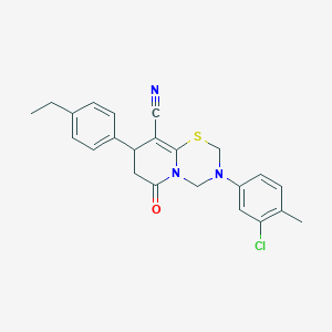 3-(3-chloro-4-methylphenyl)-8-(4-ethylphenyl)-6-oxo-3,4,7,8-tetrahydro-2H,6H-pyrido[2,1-b][1,3,5]thiadiazine-9-carbonitrile