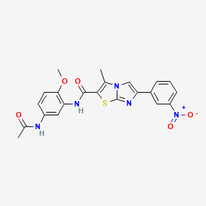 N-(5-acetamido-2-methoxyphenyl)-3-methyl-6-(3-nitrophenyl)imidazo[2,1-b]thiazole-2-carboxamide