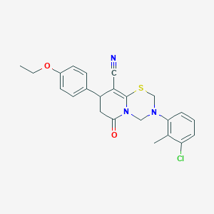 3-(3-chloro-2-methylphenyl)-8-(4-ethoxyphenyl)-6-oxo-3,4,7,8-tetrahydro-2H,6H-pyrido[2,1-b][1,3,5]thiadiazine-9-carbonitrile