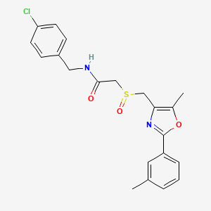 N-[(4-Chlorophenyl)methyl]-2-{[5-methyl-2-(3-methylphenyl)-1,3-oxazol-4-YL]methanesulfinyl}acetamide