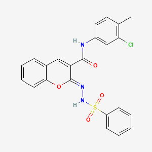 molecular formula C23H18ClN3O4S B11429118 (2Z)-N-(3-chloro-4-methylphenyl)-2-[2-(phenylsulfonyl)hydrazinylidene]-2H-chromene-3-carboxamide 