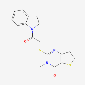 3-ethyl-2-((2-(indolin-1-yl)-2-oxoethyl)thio)-6,7-dihydrothieno[3,2-d]pyrimidin-4(3H)-one