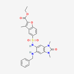 ethyl 5-{[6-(benzylamino)-1,3-dimethyl-2-oxo-2,3-dihydro-1H-benzimidazol-5-yl]sulfamoyl}-3-methyl-1-benzofuran-2-carboxylate