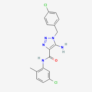 molecular formula C17H15Cl2N5O B11429153 5-amino-1-(4-chlorobenzyl)-N-(5-chloro-2-methylphenyl)-1H-1,2,3-triazole-4-carboxamide 