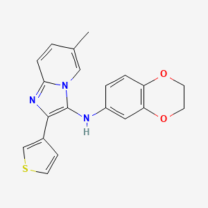 molecular formula C20H17N3O2S B11429174 N-(2,3-dihydro-1,4-benzodioxin-6-yl)-6-methyl-2-(thiophen-3-yl)imidazo[1,2-a]pyridin-3-amine 